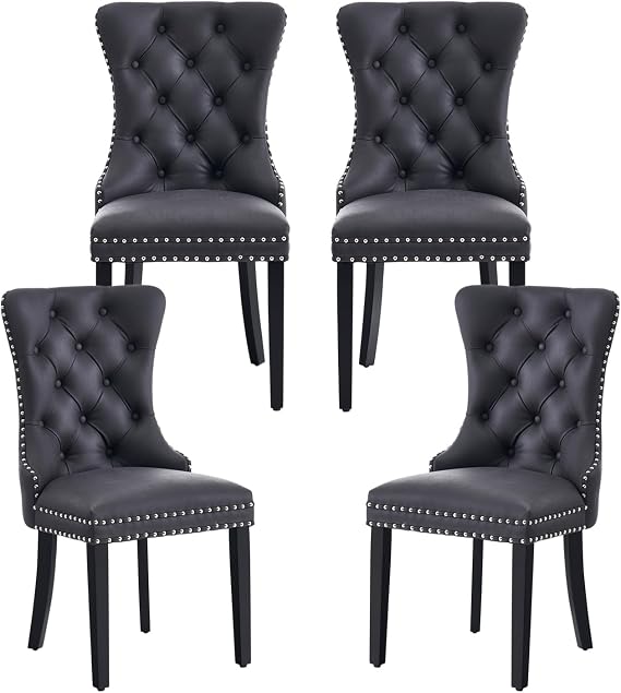 Dining Chairs, Upholstered Dining Chairs Set of 4 Black