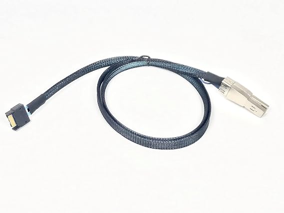 Micro SATA Cables|Mini Cool Edge MCIO 38 Pin to External HD Mini-SAS SFF-8644 Cable 1M - Micro SATA Cables PN # MCIO-1882-1