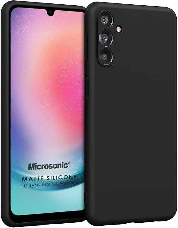 Microsonic Matte Silicone Samsung Galaxy A25 için Kılıf Siyah [Galaxy A25 ile Uyumlu Kılıf - Siyah]
