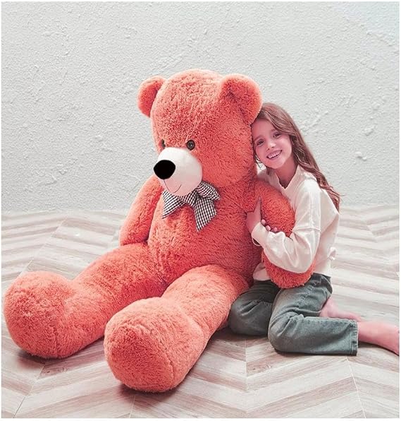 Peluş Ayı 120 cm Papyonlu Sevimli Ayı - Sevgiliye En Özel Hediye Nar Çiçeği