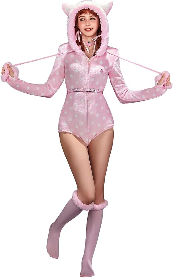 Micotaku Strawberry Shortcake Womens Bodysuit Onesie Pajama Strawberry Crunch Ice Cream Onesie