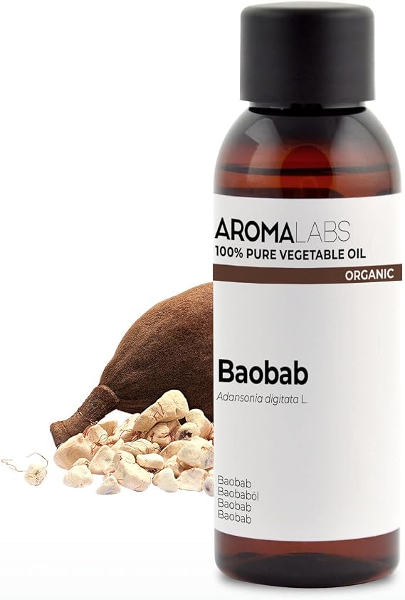 ORGANIC - BAOBAB Oil - 50mL - 100% Pure, Natural, Cold Pressed And Cosmos Certified - AROMA LABS (French Brand)