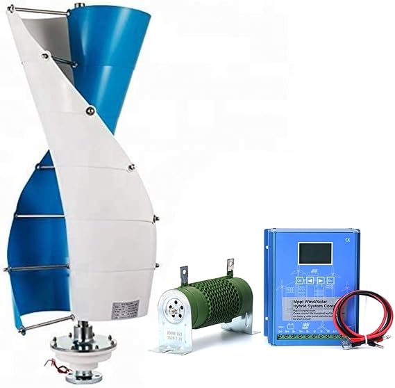 3KW Vertical Axis Wind Turbine Generator Kit 120V Low Wind Speed Start | 3 Phase Permanent Magnet, Low Noise Operation, Reinforced Blades, Home Off-Grid, Boats Cabins Gazebos Compatible