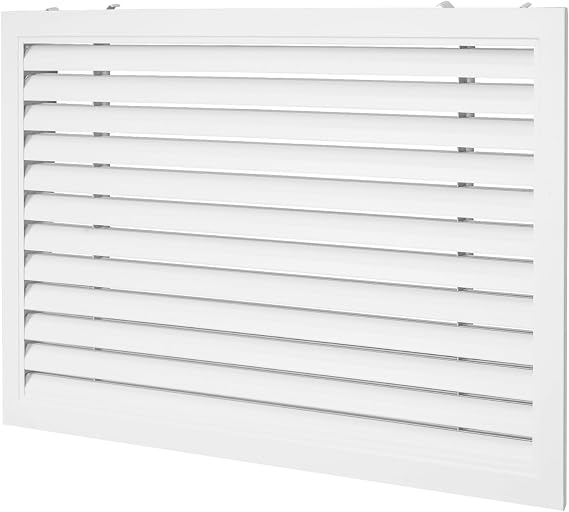 tonchean Door Vent No Drill Installation 18.5"x10.63" Vent Grill for Wall and Interior Doors, Louver Vent Cover Aluminum Alloy Gable Vent Shed Vent Cabinet Door Vent, White