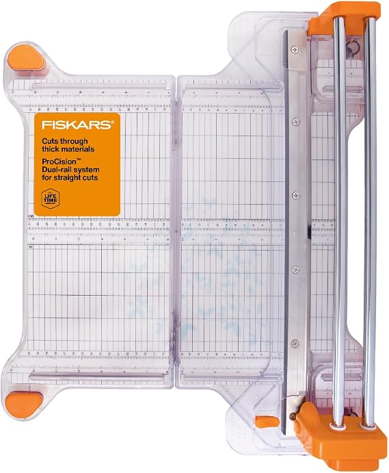Fiskars ProCision Folding Rotary Bypass Paper Cutter, 12" Cut Length