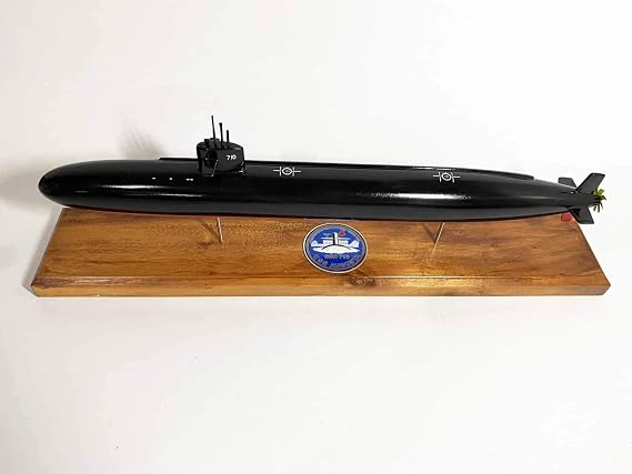 Squadron Nostalgia LLC USS Augusta SSN-710 Submarine Model,Navy,Scale Model,Mahogany,20 inch,LA Class