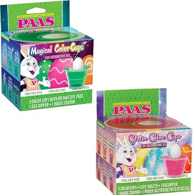 PAAS Color Cup Super Bundle: Glitter Color Cups and Magical Cups Egg Decorating Kits - Americas Favorite Easter Tradition
