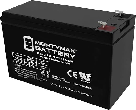 Mighty Max Battery 12V 7AH Replaces hr9-12 gp1270 sla1075 gp1270f2 wp7-12 bp8-12