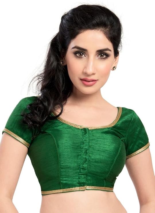 Women's Simple Saree Blouse Green