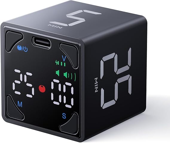 Ticktime T4 Pomodoro Timer Cube for Focus, Study, Work, Task, ADHD, Kitchen