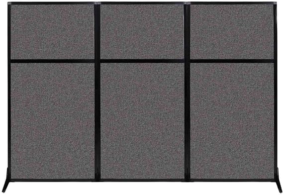 Versare Workstation Partition | Portable Wall Divider | Modern Office Cubicle | Free Standing Privacy Screen | Flexible Work Space | 99" x 70" Charcoal Gray Fabric Panels