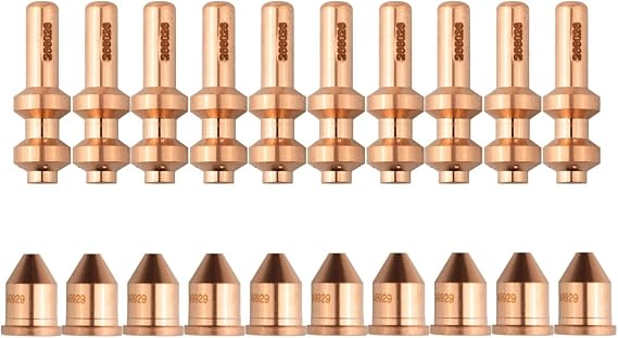 20Pcs Plasma Cutter Consumables Set for Miller 875, Electrode 256026 and Tip 249929 for XT60 Torch, 60A Replacement Parts Kit