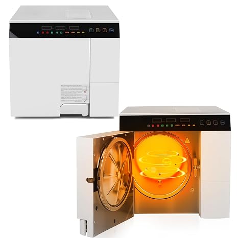 BoNew-Oral Class B Fully Autoclave High Pressure High Temperature Triple Vacuum Pressure Steam Sterilizer with Drying Function and Built-in Printer USB Connector (18L)