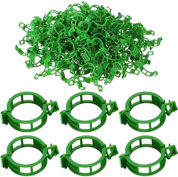 100PCS Plant Support Clips,Flower Stem Clips for Fixing Tomatoes, Vegetables, Cucumbers Garden Plant Support Clips Vine Clips (Green)