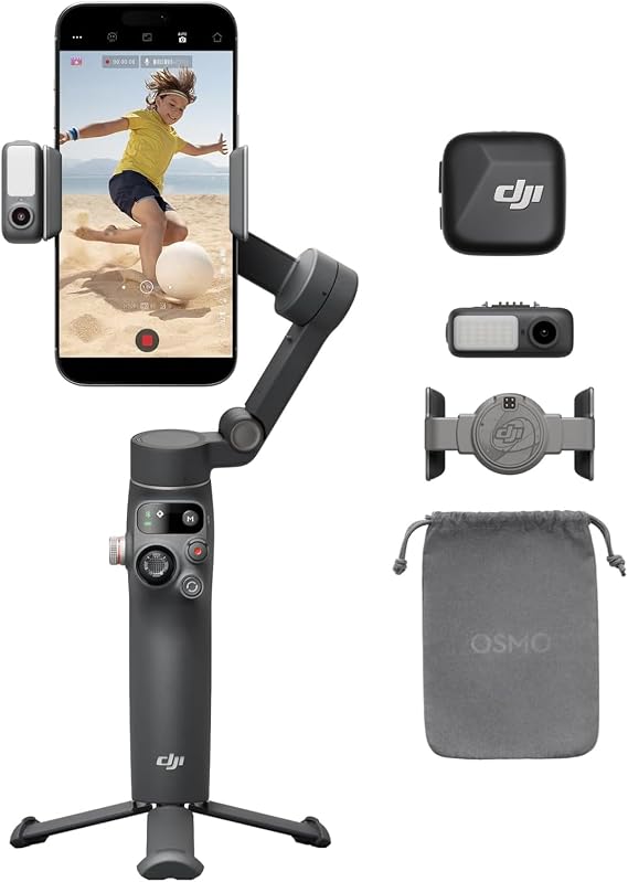 DJI Osmo Mobile 7P + Mic Mini TX (Infinity Black), Gimbal Stabilizer