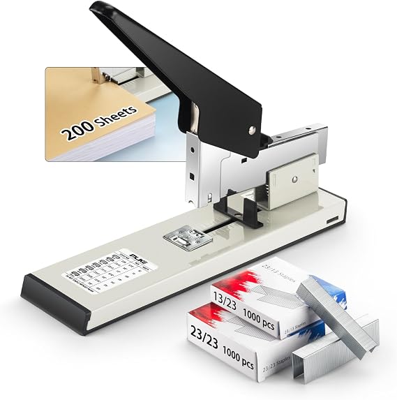IMLIKE Heavy Duty Stapler with 2000 Staples:200 Sheets High Capacity Manual Desk Stapler,No Jam,Non-Slip,Include High Strength 23/13 & 23/23 Staples