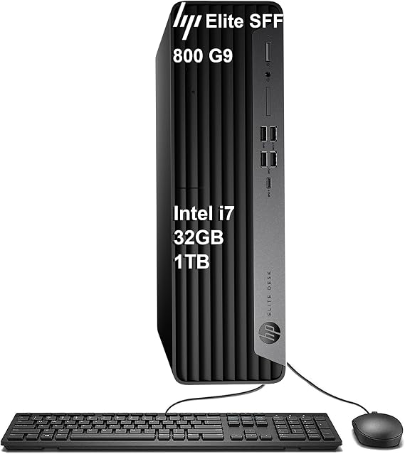 HP Elite SFF 800 G9 Business Desktop PC (Intel 20-Core i7-14700 VPro (> i9-12900), 32GB DDR5 RAM, 1TB SSD, UHD Graphics 770), Small Form Factor for IT, Enterprise, 2x DisplayPort, Ethernet, Win 11 Pro