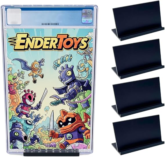 EnderToys Graded Comic Book Display Stand (5 pack), Black Comic Book Display Holder Case