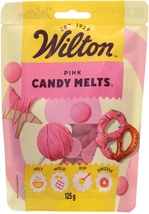 Wilton Candy Melts Pink, 125 g | Melting Candy with Sweet Creamy Flavour for Molding, Dipping and Decorating, For Cake Pops, Candies, Cakes and Coating Treats