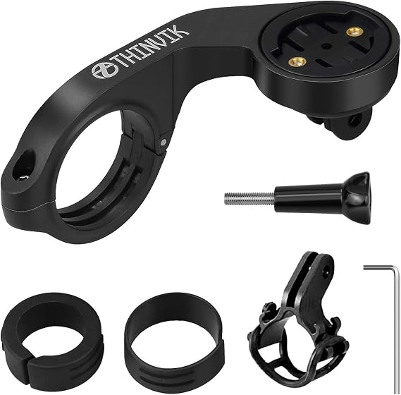 Thinvik Bike Computer Mount Bicycle Out Front Mount for Garmin Edge 1040 1030 840 830 540 530 130 Compatible with 31.8mm 25.4mm Handlebar