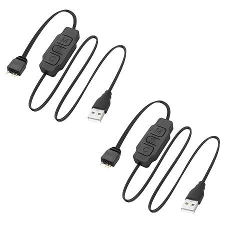 XMSJSIY 5V 3Pin ARGB Controller USB Power Supply RGB PC Fan Controller-2PCS | LED Light Strip Controller Cable for PC LED Stripe Fans Water Cooling Accessories