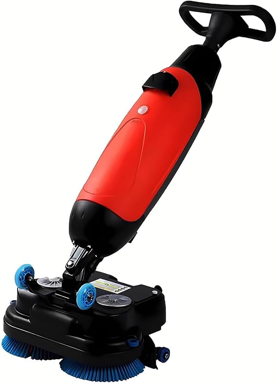 Commercial Floor Scrubber Machine 18 Inch Dual Brushes 13000 Sqft/H Cleaning Capacity for Warehouse Supermarket (RED)