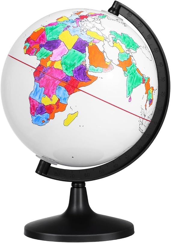 Globe with Stand DIY Earth Globe for Geographical Teacher Students Home Office Desktop Decor 5.5 Inch