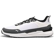 PUMA Ignite Elevate X Men's Golf Shoes, PUMA White-Slate Sky-PUMA Black, 11