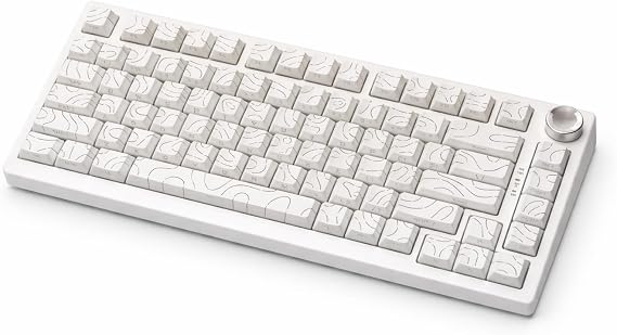 Coverzone White Switch 75% Mekanik Klavye, RGB Işıklandırma, Bluetooth & Kablolu Bağlantı, Düşük Profil Tuşlar, Alltan Yazılı, Windows ve Mac Uyumluluğu | K81 (WhiteConturLines)