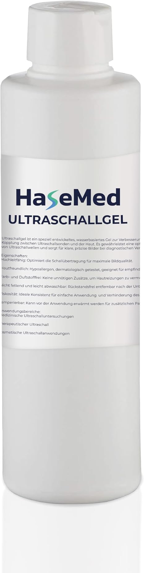 HaseMed Ultrasonic Gel 250 ml Pack of 1 - pH Neutral Skin-Friendly and Biocompatible Gel for Optimal Ultrasound Transfer. Ideal for Ultrasound Examinations in Practice and Everyday Use