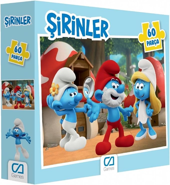 CA Games Şirinler Lisanslı 60 Parça 34x24cm Çocuk Puzzle Yapboz Serisi