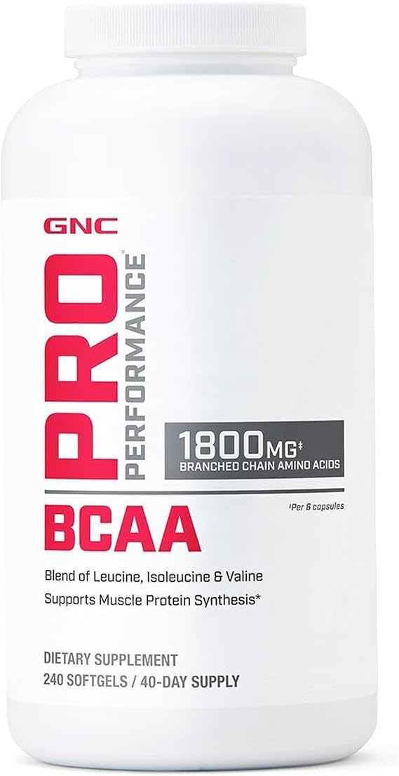GNC Pro Performance BCAA 1.8g, 240 Softgels, 40 Servings