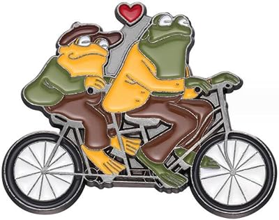 Funny Frog and Toad Brooch Enamel Pin Humorous Childrens Literature Alloy Badge Lapel Clothes Backpack Pin Jewelry Accessories Gift for Friends