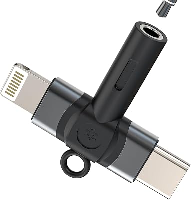 Lightning USB C to 3.5mm Headphone Jack Adapter2in1AUX Audio Cable Connector for iPhone16 15 14 for Apple Earphone Microphone Splitter for iPad Compatible for Samsung Android Car Auxiliary Converter