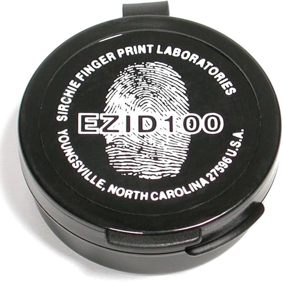 Sirchie Pocket Fingerprint Pad, 1-5/8" Diameter, Black Ceramic