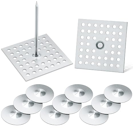 Perforated Insulation Pins 2-1/2 Inches (1000pcs with Self-Locking Washers)(1000Pcs) Made in USA