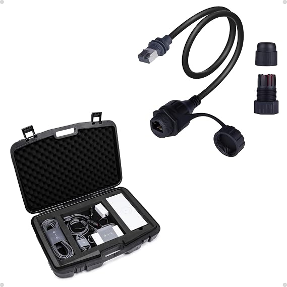 Storage Case for Starlink Standard Gen 3, Protective Hard Case with Foam Padding for Gen 3 Dish, Ethernet Adapter for Starlink Standard/Gen 3 and Mini, Waterproof Barrel Jack