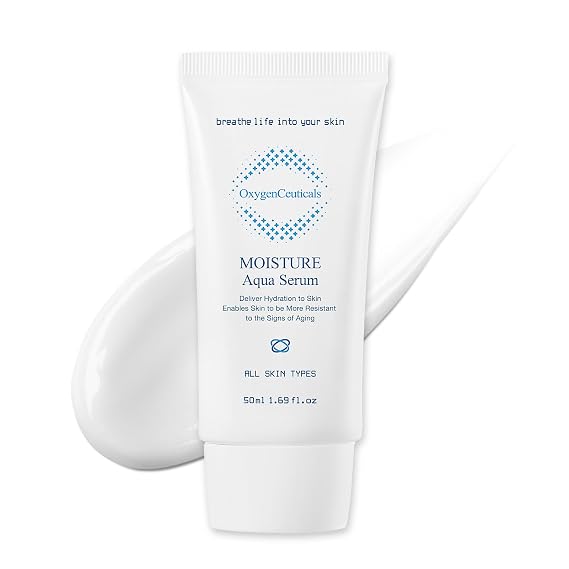 OxygenCeuticals Moisture Aqua Serum Lightweight Hyaluronic Acid & Jojoba Oil Face Serum for Dry, Oily & Acne-Prone Skin, Gentle Non-Irritating Formula. 1.69 fl.oz (50ml)