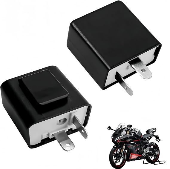 2PCS 12V 2 Pin Flasher Relay,LED Turn Signal Flasher Relay,Led Fl/asher R/elay,Universal Waterproof,Indicator Re/lay for Motorcycle & Car Blinker,No Hyper Flashing,Indicator Re/lay(Black)