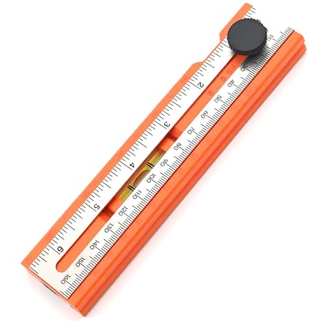 Adjustable Positioning Marking Protractor Tool - Foldable Angle Ruler with Depth Measuring, Precise Leveling,Secure Locking for Woodworking, Cabinet, and Door Lock Installation