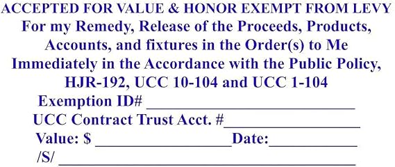 Accepted For Value & Honor Exempt From Levy Self Inking Stamp - Trodat 4926