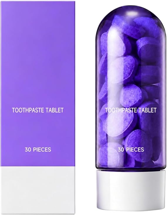 Purple toothpaste tablets for teeth,oxygenated water,whitening