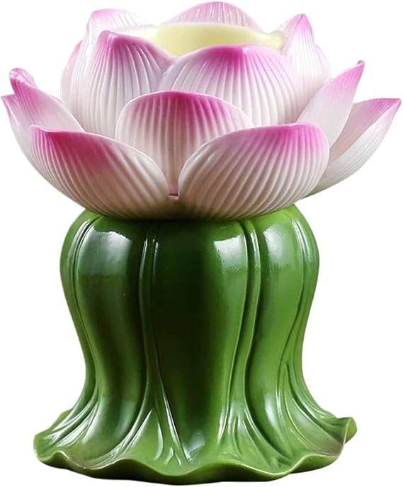 Beautiful Lotus Candlestick Ceramic Candlestick Interior Decoration for yhe Changming Candlestick Decorative Candlestick Holder(9 * 11cm)
