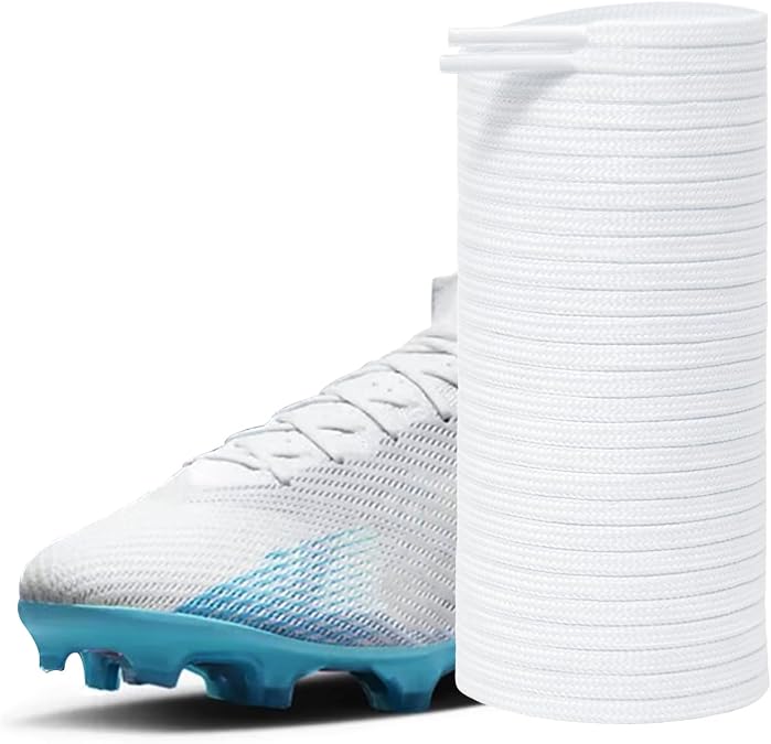 UamGlsob 4 mm Football Shoe Laces for Nike Mercurial Shoe Thin Flat Shoelaces Replacement for High Top Football Cleats Boots