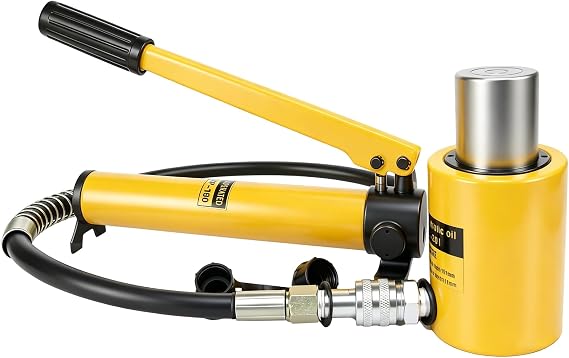 20 Ton Hydraulic Cylinder Jack, Heavy Duty 2 Inch Stroke Porta Power Ram with Hand Pump, Single Acting Lifting Cylinder for Machinery, Construction, Repair