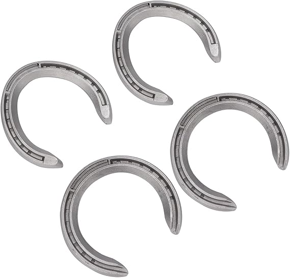4Pcs A um Alloy Horseshoe Kit, High Grade Aluminum Alloy Horseshoe Set of Four Horseshoes Horse Shoe Riding Horseshoes Equestrian Supplies Tool Equipment Accessories Sports for