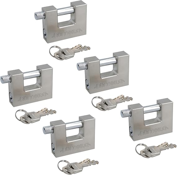 70mm Shutter Padlock/Lock / 3 keys Security Solid Shed Garage Storage x 5