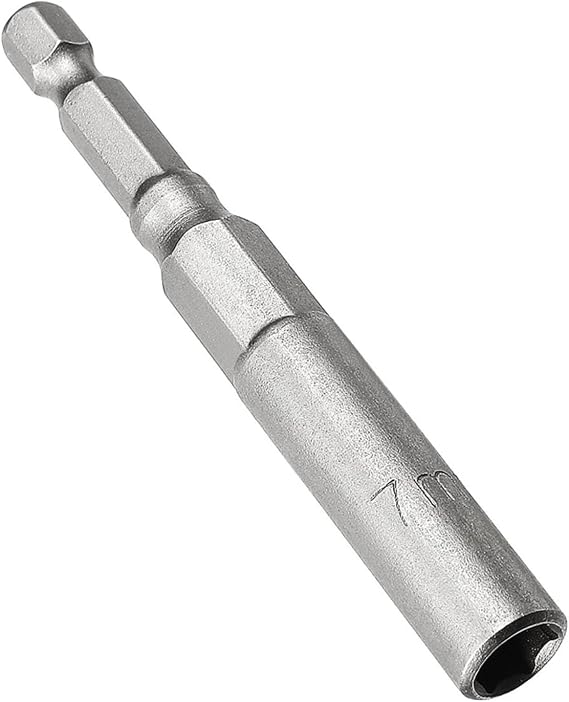 TOP-VIGOR 80mm Nut Setter Driver Drill Bit, 1/4 inch 7mm Hex Socket