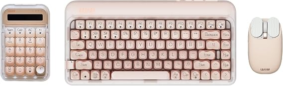 LOFREE DOT Foundation Mechanical Keyboard with Wireless Numpad & Milk Tea Mouse, 75% Rechargeable Hot-swappable Keyboards with 3 Types Connection for Windows, Mac OS/Pink GATERON Baby Racoon Switches
