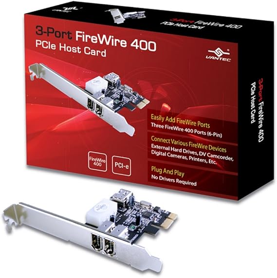 Vantec 3-Port FireWire 400 PCIe Host Card (UGT-FW200)